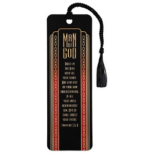 Dicksons BKMTL-498 Man of God Trust with All Your Heart Black and Red 2 x 6 Paper and Tassel Encouraging Tassel Bookmark, Pack of 12 - 1 of 2