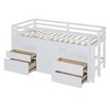 NicBex Twin Size Bunk Bed Loft Bed Pine Bed Frame with Storage Drawers, Cabinets, Shelves, Guardrail and Ladder, No Box Spring Required - 3 of 4