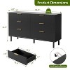 Wave Fluted 6-Drawer Dresser, 55" Wide Chest with Anti-Tip Device & Metal Legs, Large Storage for Bedroom Hallway Entryway - 2 of 4