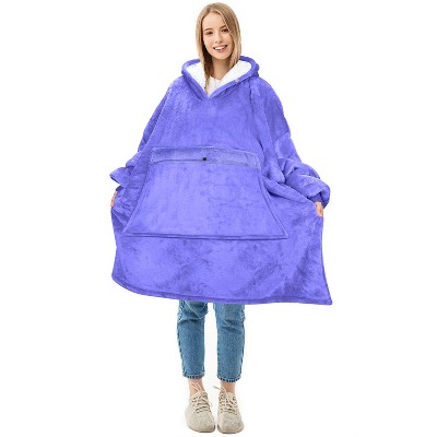 Solaris Women Flannel Blanket Hoodie Oversized Sweatshirt, Wearable Fleece Blanket Woman, Valentine’s Day Gift for Her