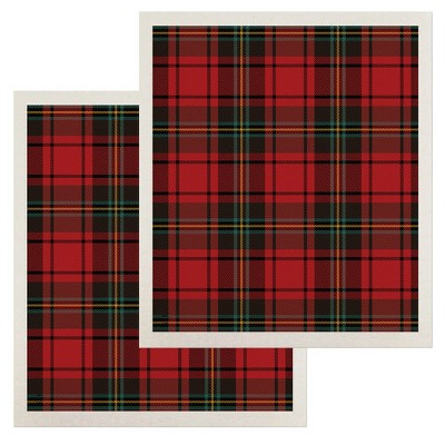Briarwood Lane Holiday Plaid Swedish Dishcloth (2-pack)