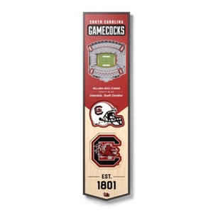 8" X 32" NCAA South Carolina Gamecocks 3D StadiumView Banner - 1 of 4