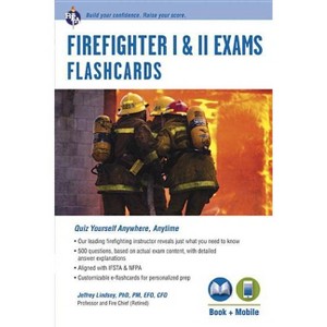 Firefighter I & II Exams Flashcard Book (Book + Online) - (Firefighter Exam Test Preparation) by  Jeffrey Lindsey (Paperback) - 1 of 1