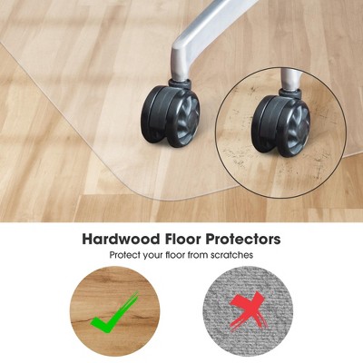 Transparent PVC Hard Floor Protector Chair Mat Set of 2