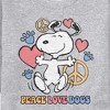 Men's - Peanuts - Peace Love Dogs Graphic Fleece Sweatshirt - 2 of 4