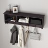Entryway Coat Rack With 4 Dual Hooks,  Wall Shelf With Three Cubbies On The Top, Modern Floating Shelves-Cuddlewood - 3 of 4
