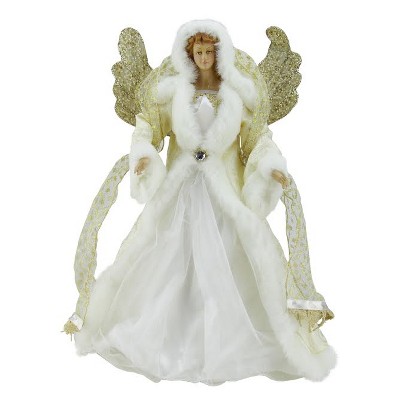 Melrose 18" White and Gold Angel Christmas Tree Topper - Unlit