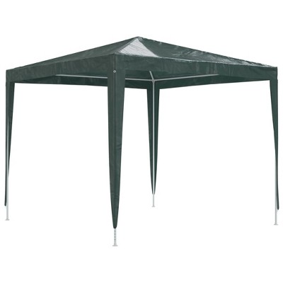 vidaXL Party Tent Green Polyethylene and Steel 8.2x8.2ft Collapsible