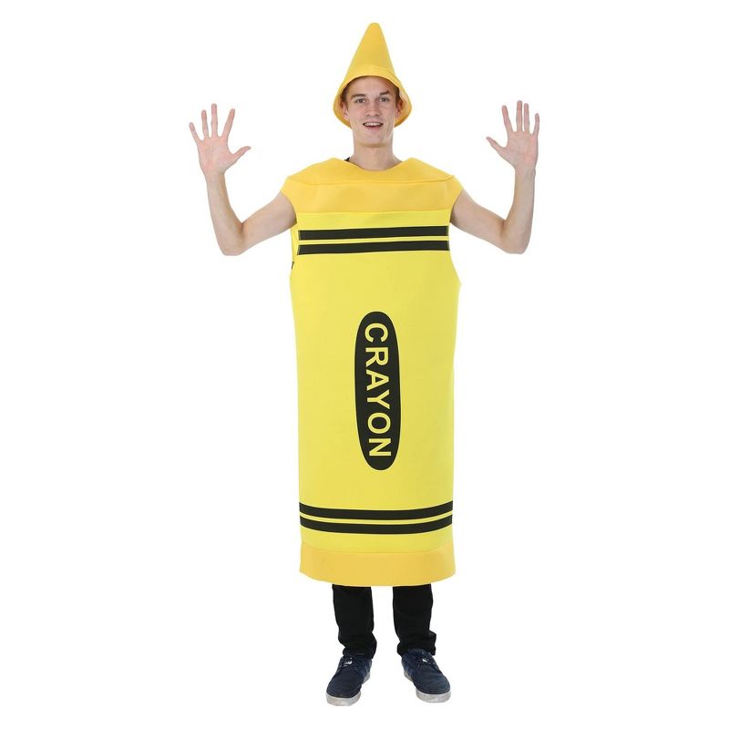 Men's Yellow Crayon Adult Costume One Size, 1 of 2