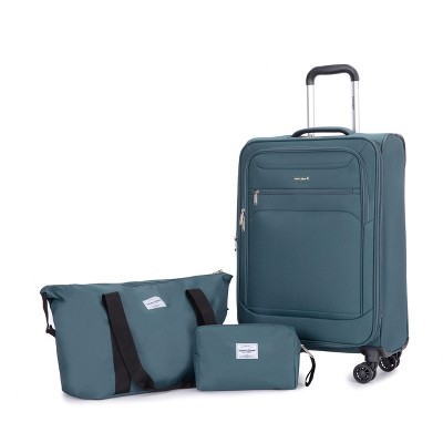 Whisen 3-Piece Set Luggage Sets Lightweight Softshell Suitcase with Travel Bag and Toiletry Bag