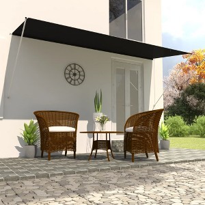 vidaXL Door Canopy Black and Transparent 39.4 in.x31.5 in. Polycarbonate - 1 of 4