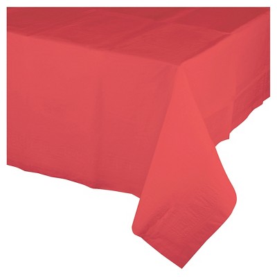 Coral Plastic Tablecloth