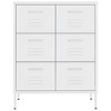 vidaXL Drawer Cabinet Freestanding Storage File Cabinet for Home Office Steel - White - 3 of 4