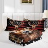 Deer Hunting Comforter Set Twin Size – 3Pcs Rustic Western Bedding with American Flag & Wild Animals, Quilt Set for Boys Men Adults, Brown Yellow Grid - 4 of 4