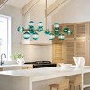 Rennnsan Vionix 35" W 16 -Light Gradient Blue Glass Dimmable Contemporary Linear Kitchen Island Pendant in Gold & Black - 2 of 4
