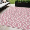 Blush And Ivory Geometric Washable Indoor Outdoor Area Rug - 2 of 4