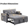 3-in-1 Multi-Functional Velvet Sleeper Sofa Couch with Pullout Bed, Loveseat Sofa Sleeper with USB Port,Adjustable Backrest - 2 of 4