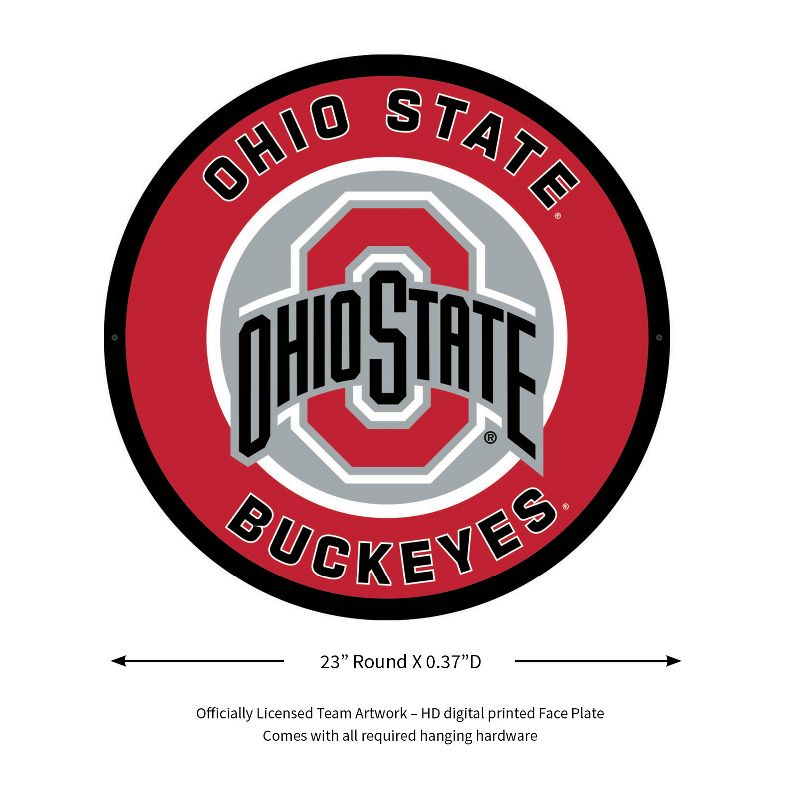 Evergreen Ultra-Thin Edgelight LED Wall Decor, Round, Ohio State University- 23 x 23 Inches Made In USA, 2 of 7