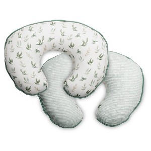 Boppy Nursing Pillow Cover Organic, Green Leaves - 1 of 4