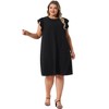 Agnes Orinda Women's Plus Size Ruffle Cap Sleeve Knee Length Beach Summer Casual A Line Dresses - 3 of 4