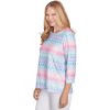 Alfred Dunner Womens Geometric Crewneck Biadere Top - 3 of 4