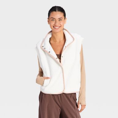 Women's High Pile Vest - JoyLab™ White XL : Target