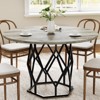 Round Dining Table for 4-6 People, 47 Inch Farmhouse Kitchen Table, Modern Circle Dinner Table with Sturdy Base, Industrial Wood Table for Kitchen - 4 of 4