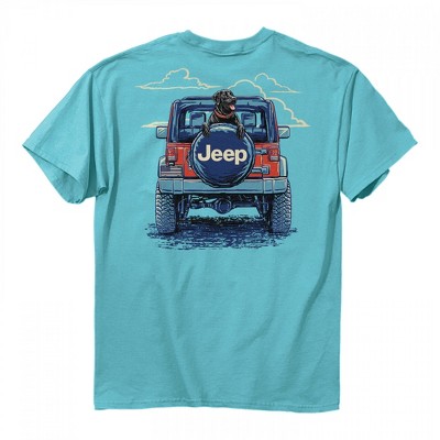 Mens Jeep a Man's Best Co-Pilot Front and Back Print Pigt Dyed T-Shirt