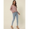 Seta T Women's V Neck Waffle Knit Long Sleeve Casual Tunic Blouses - 3 of 4