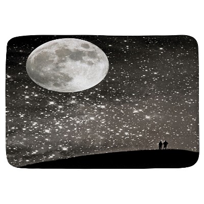 Shannon Clark Love Under The Stars Cushion Bath Mat Black - Deny Designs