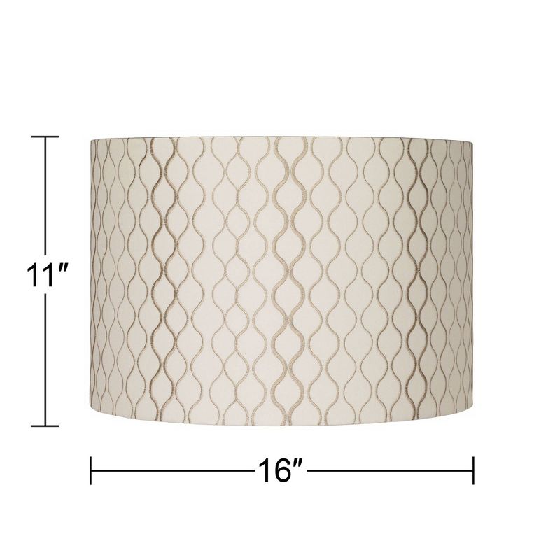 Springcrest Embroidered Hourglass Medium Lamp Shade 16" Top x 16" Bottom x 11" High (Spider) Replacement with Harp and Finial, 5 of 10
