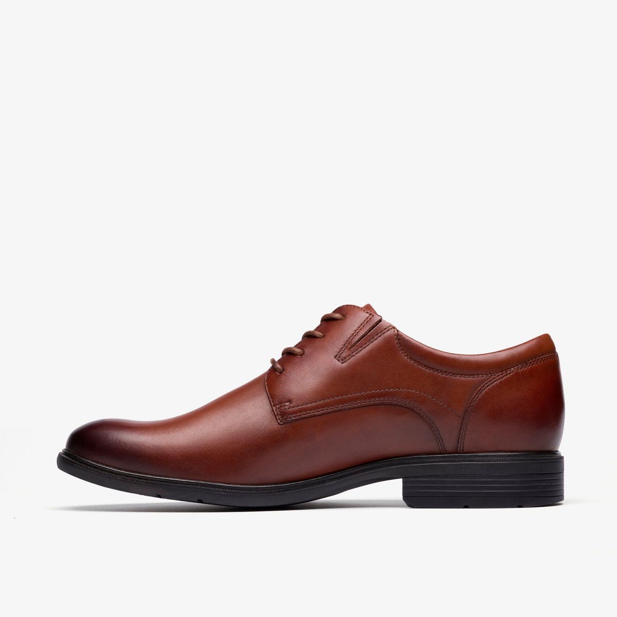 Clarks Mens Steadwell Lace Dark Tan Leather Shoes - thumbnail 2