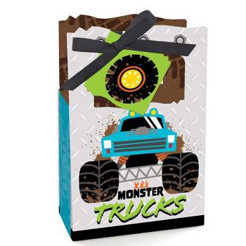 Big Dot of Happiness Smash and Crash - Monster Truck - Boy Birthday Party Favor Boxes - Set of 12
