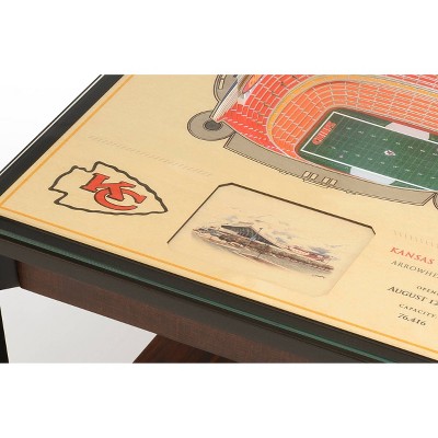 Kansas City Chiefs 3D Stadium Wood and Metal End Table