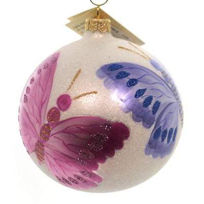 Christina's World White Morning Dew Butterfly Ball Ornament  -  Tree Ornaments