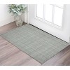 Gray Blue And Ivory Wool Plaid Hand Tufted Area Rug - 2 of 4