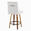 LumiSource Set of 2 Hank Counter Height Barstools Walnut Wood/Light Gray Fabric - 4 of 4