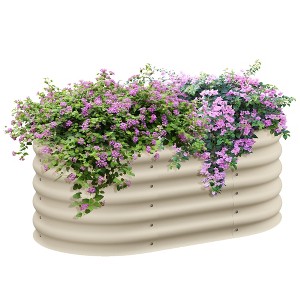 Outsunny Galvanized Raised Garden Bed Kit, Metal Planter Box with Safety Edging - 1 of 4