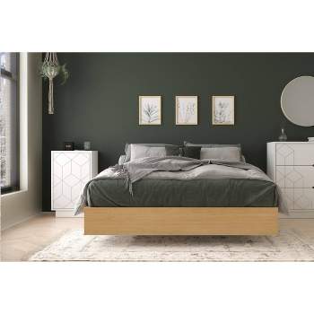 2pc Baracuda Bedroom Set Natural Maple/White - Nexera