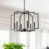 Modern Black Geometric Pendant Light, 4&6-Light Metal Chandelier for Dining Room，Kitchen - 2 of 4