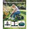 VEVOR  Rolling Garden Cart with Swivel Seat, Heavy Duty Garden Seat with Storage Basket & Tool Tray, 300 lbs Weight Capacity, Green - 3 of 4