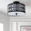 15.25" Metal Katherine Semi Flush Mount (Includes Energy Efficient Light Bulb) Black - JONATHAN Y: Oil Rubbed Bronze, Frosted Glass, UL Listed - 3 of 4