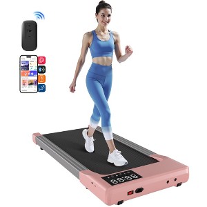 Superun Treadmills 15.35*39.37 Inch Gold Color,2 in 1 350lbs Capacity Under Desk Walk Pad, 0.6-3.8 Mph with PitPat APP - 1 of 4