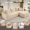 L-Shaped Modular Sectional Couch for Living Room, Plush Corduroy Fabric Upholstered Sofa, Modern Lounge, No Assembly Required - 4 of 4