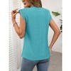 Women's Lace Panel Short Sleeve Tee - Solid Color Crewneck Cropped Top - 4 of 4