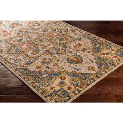 Handmade Blue and Beige Wool Tufted 5' x 7'6" Area Rug