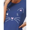 cheibear Women's Short Sleeve Summer Cute Cat Printed with Pockets Nightgowns - 4 of 4