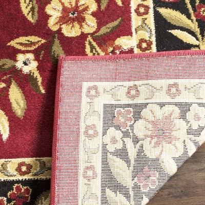 Lyndhurst Red and Black Floral Synthetic 4' x 6' Area Rug