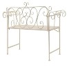 Patio Bench 52" Metal Antique White - 3 of 4