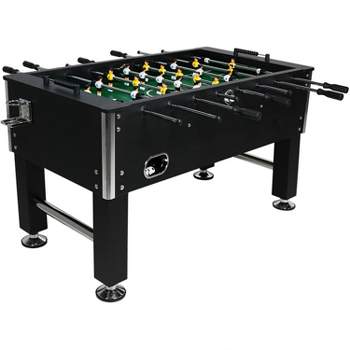 Sunnydaze Indoor Modern Style Foosball Soccer Game Table with Drink Holders and Manual Scorers - 55" - Black